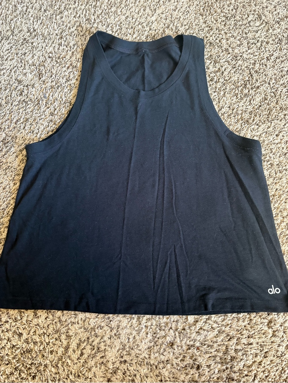 ALO Yoga Black Relaxed Racerback Tank